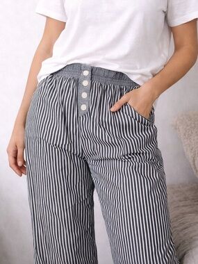 wild fable Black and White Striped Wide-Leg Pants